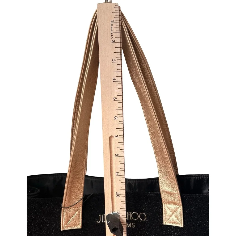 Jimmy Choo Parfums Tote‎ Black Velvet Gold Trim and sparkle Large Shopper Bag
